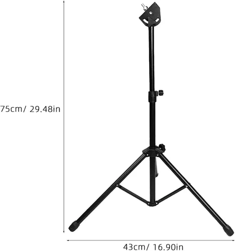 Vista 8 de ERINGOGO Drum Pad Metal Holder 1 Set of Snare Drum Racks Metal Tripod Dumb Drum Stand Adjustable Tripod Dumb Practice Pad Rack Musical Instrument