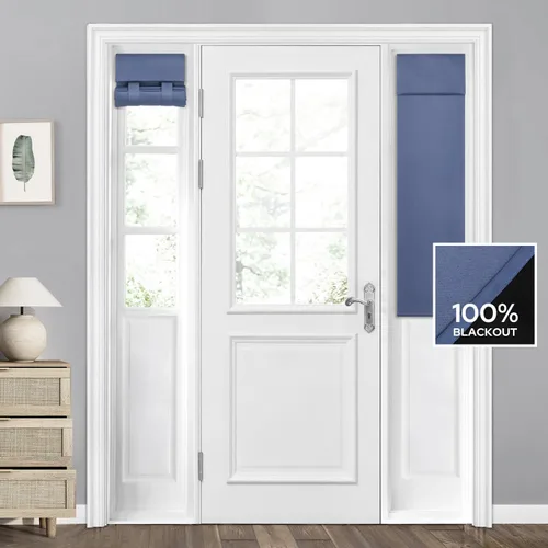 Vista 53 de HOMEIDEAS Cortinas 100% Opacas para Luces Laterales de Puerta Principal, Cubierta de Ventana de Puerta de Aula, Persianas de Privacidad
