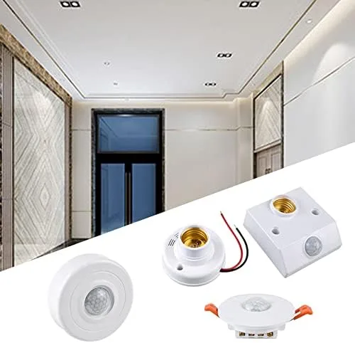 Vista 2 de Accesorios de iluminación 1 unid llevó la lámpara titular de la lámpara del sensor de movimiento infrarrojo PIR Control de sonido Base de la lámpara