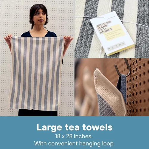 Vista 5 de MEEMA Upcycled Spring - Toallas de cocina de tela de algodón, toallas de mano súper absorbentes con lazo para colgar, trapos de limpieza y paños