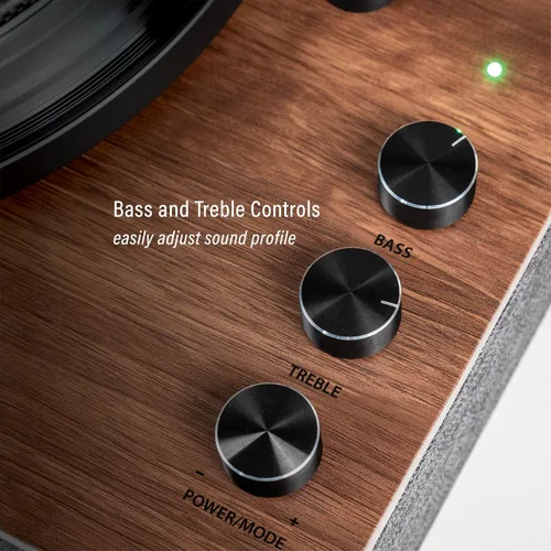 Vista 3 de Crosley CR7501A-CL Nocturne - Tocadiscos Bluetooth de 2 velocidades con altavoces estéreo a juego, color carbón