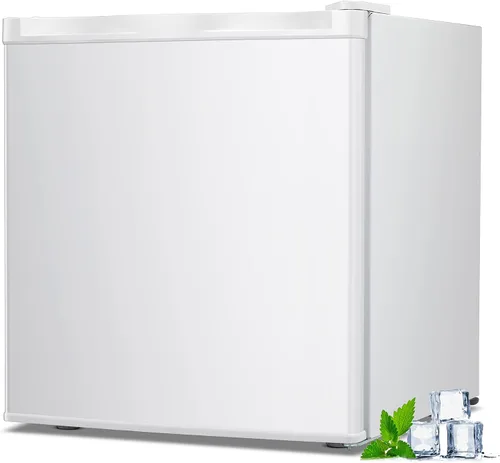 Vista 12 de Congelador vertical pequeño de 1.1 pies cúbicos, mini congelador compacto con estantes extraíbles, termostato ajustable, bisagra de puerta