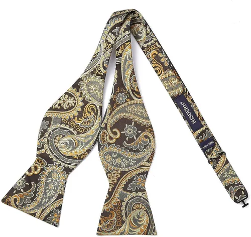 Vista 7 de HISDERN Floral Paisley Suspenders and Bow Tie for Men Strong 6 Clips Adjustable Suspender Self Bowtie Pocket Square Set