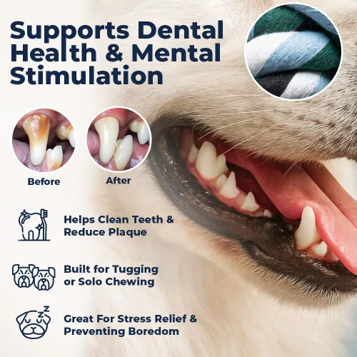 Vista 7 de Juguetes de cuerda gigantes para perros extragrandes - 107 cm, 6 nudos, juguetes de cuerda resistentes para perros grandes - Beneficios