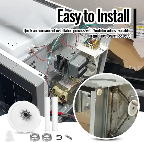 Vista 3 de 882699 Kit de engranajes de accionamiento compatible con Whirlpool, KitchenAid, Kenmore, Sears, Jenn-Air, Maytag Compactador de basura, engranaje
