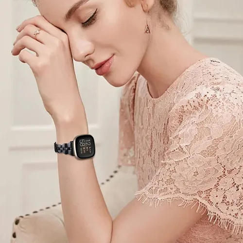 Vista 5 de FitTurn Correas de resina compatibles con Fitbit Versa 4/Versa 3/Sense 2/Sense Watch Band Elegante pulsera ligera para Versa 4/Versa 3/Sense 2/Sense