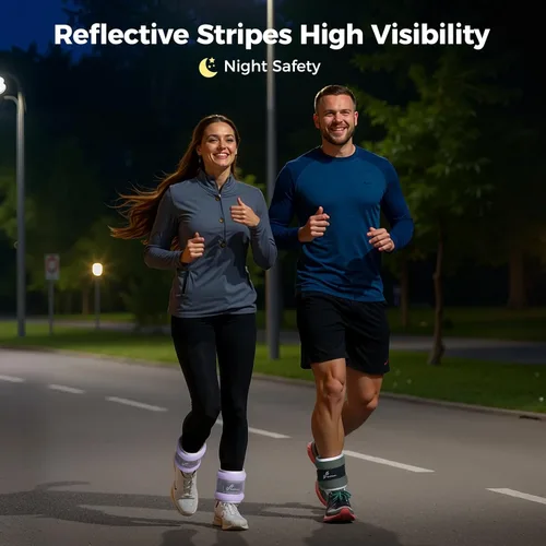 Vista 2 de Sportneer Ankle Weights Wrist Weights Pair of 1/2/4/6/10 LBS for Men Women Kids Strength Training Wrist and Ankle Weights Set with Reflective Strips