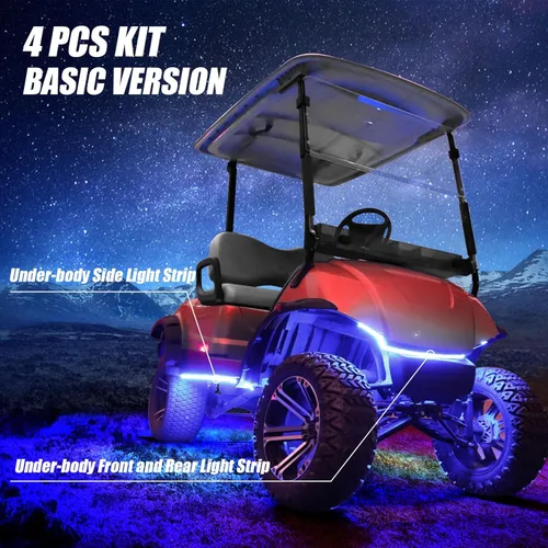 Vista 3 de Roykaw - Kit de luces LED para carrito de golf con iluminación de acento y neón, tira de luces LED para EZGO Yamaha Club Car, millones