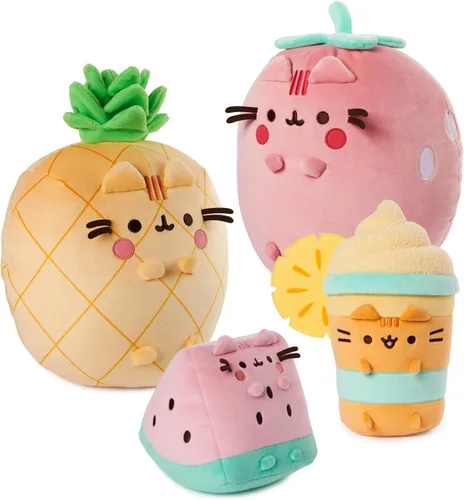 Vista 8 de GUND Pusheen - Peluche de sandía para gatos de 8 años en adelante, rosa/verde, 6 pulgadas
