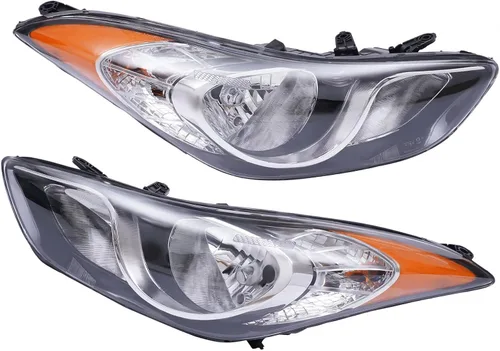Vista 8 de Compatible con Hyundai Elantra Sedan 2011-2013 Conjunto de repuesto de faros delanteros, lámpara de repuesto de proyector halógeno, luz del vehículo