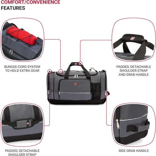 Vista 2 de Bolsa de lona SwissGear Apex para viajes y gimnasio con sistema de cordón elástico