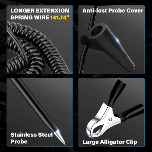 Vista 7 de AWBLIN Luz de prueba de zumbador automotriz mejorada 4-72V DC Digital LED Probador de circuito digital LED, probador de luz resistente