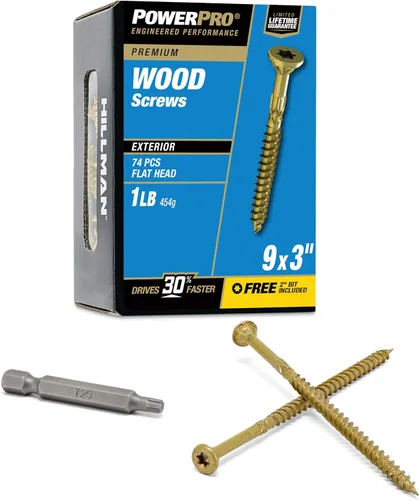 Vista 29 de Power Pro Tornillos de madera para exteriores de alta calidad, tornillos de cubierta multiusos #8 x 1-1/4 pulgadas para proyectos al aire libre