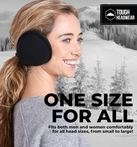 Vista 7 de Orejerascalentadores de oreja de tela polar, de estilo por detrás de la cabeza, orejeras de invierno para hombres y mujeres