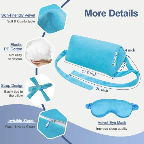 Vista 5 de AOSSA Almohada estabilizadora de cuello para dormir – Cuña triangular boca arriba para posicionamiento de cabeza y cuello, recuperación poscirugía