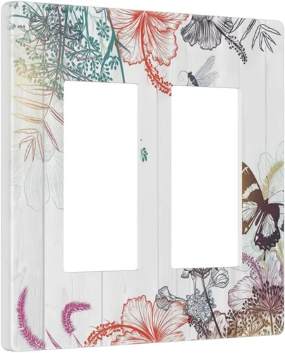 Vista 41 de Cubiertas de Placas de Pared Dúplex Individual con Sol Minimalista Moderno de Palabras Inspiradoras Abstractas Boho, Cubierta de Interruptor de Luz