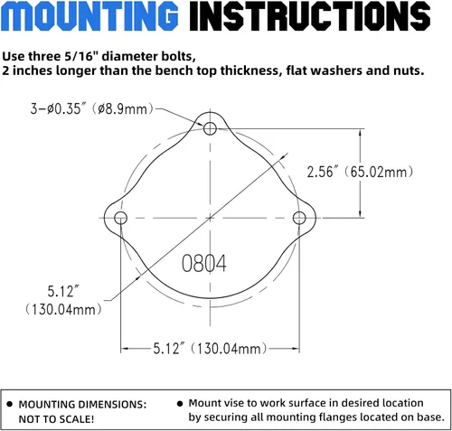 Vista 7 de Forward Tornillo de banco de uso general de hierro dúctil de 4 pulgadas con base giratoria y yunque, ancho de mandíbula de 4 pulgadas, apertura