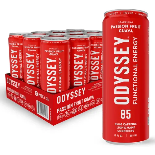 Vista 11 de Odyssey Elixir Cognition + Sustainable Energy - Melena de león, Cordyceps, L teanina, ginseng y 85 mg de cafeína de té verde - 0 azúcar añadido, sin