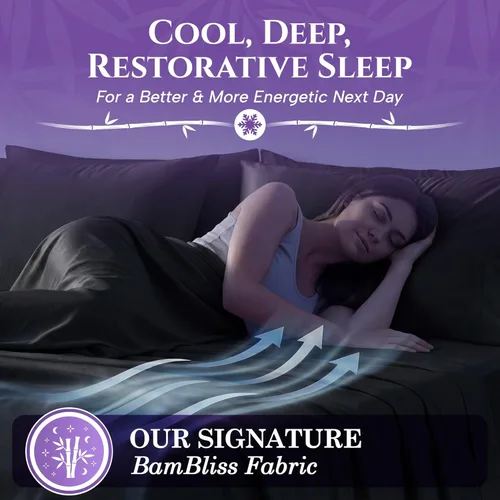 Vista 3 de SLEEP SANCTUARY 100% viscosa orgánica derivada de sábanas de bambú, tamaño individual, 4 piezas, ultra suave y refrescante, bolsillo profundo de 17