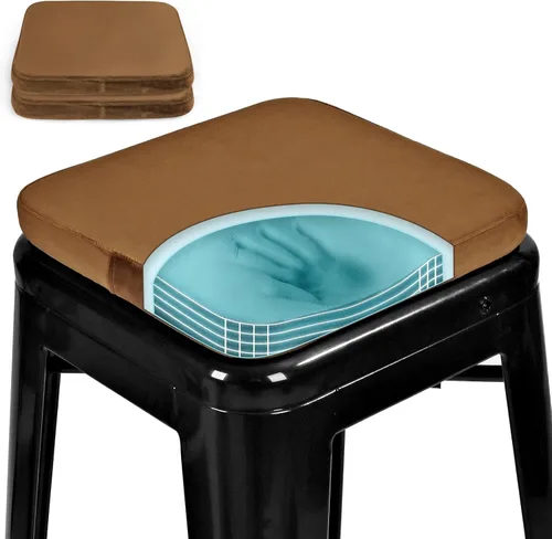 Vista 18 de SINOSSO Juego de 2 cojines de metal con espuma viscoelástica magnética para taburete, cojines de lujo de terciopelo para bar y cafetería, apilables