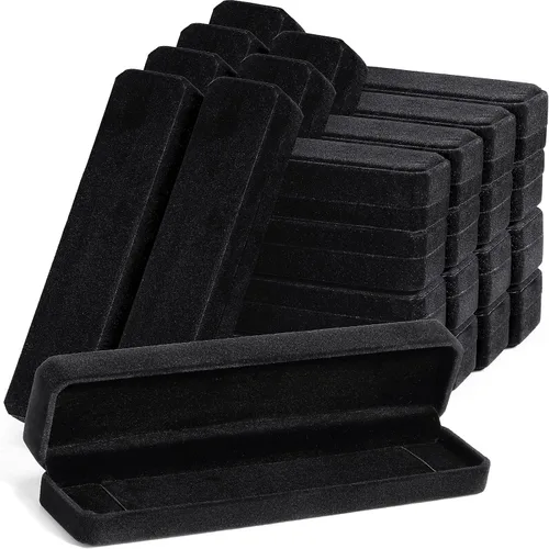 Vista 11 de Batiyeer Paquete de 24 cajas de joyería de terciopelo a granel, cajas de Beige