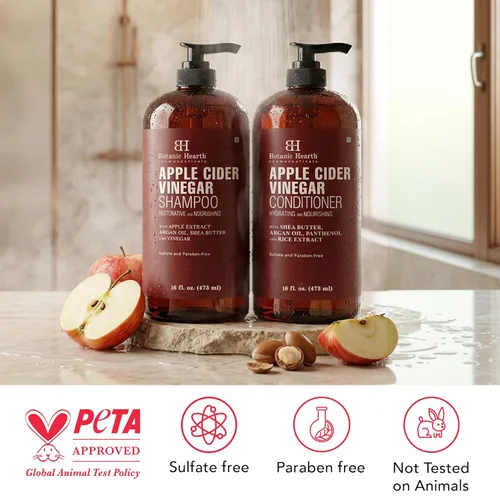 Vista 7 de Botanic Hearth Juego de champú y acondicionador de vinagre de sidra de manzana Ayuda con el cuero cabelludo seco y con picazón, la caspa