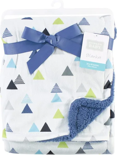Vista 2 de Hudson Baby Manta unisex de felpa de visón y sherpa para bebé, abstracta, talla única