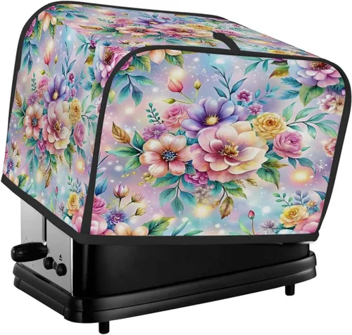 Vista 15 de Cubierta moderna para tostadora de uvas de vino tinto, protección de 2 rebanadas contra el polvo y las huellas dactilares, fundas para pan, fundas