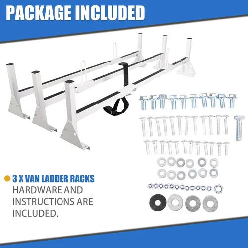 Vista 7 de HECASA Soporte universal para escalera de camioneta de tamaño completo compatible con Chevrolet Express 1500 2500 3500 Ford E150 250 350 GMC Savana
