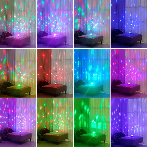 Vista 4 de memzuoix Paquete de 2 mini luces de bola de discoteca portátiles para fiesta, luz estroboscópica RGB DJ con control remoto y cable USB, luces