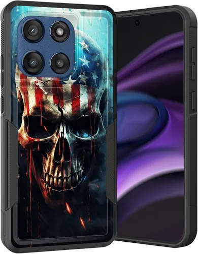 Vista 208 de para Moto G Play 4G 2024, funda de dos capas híbrida resistente y a prueba de golpes, PC duro + silicona suave protectora para Motorola Moto G Play