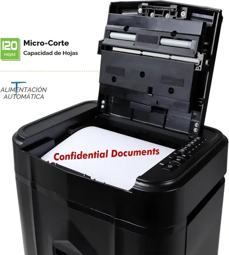 Vista 4 de Aurora Trituradora de papel microcortado/CD y tarjetas de crédito de 12 hojas de alta seguridad con cesta extraíble de 5.7 galones, tiempo