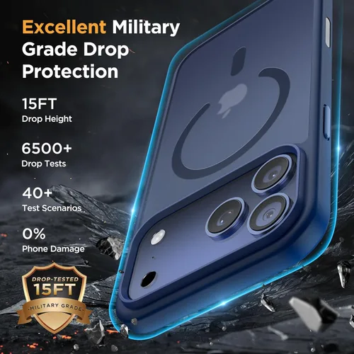 Vista 717 de Miracase - Funda magnética para iPhone 13 de 6.1 pulgadas (compatible con MagSafe) (con 2 protectores de pantalla), protección de grado militar