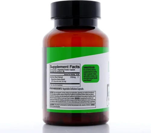 Vista 6 de Dr. HERBALIST Extracto de raíz de regaliz 250 mg - 60 cápsulas veganas Suplemento Glabra Glycyrrhiza 10:1
