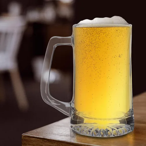 Vista 8 de DISCOUNT PROMOS ARC - Juego de 6 tazas de cerveza de vidrio, 25 onzas, paquete a granel, ideal para bodas, fiestas, cumpleaños, eventos, transparente