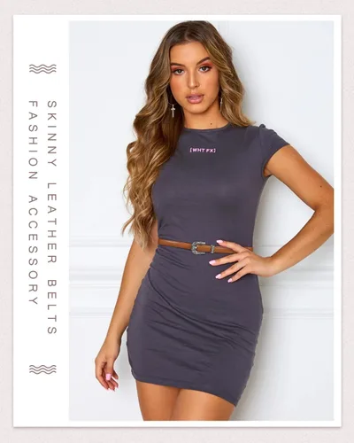 Vista 43 de SUOSDEY Cinturones ajustados occidentales de moda para mujer, cinturón de cuero ajustable para vestidos con hebilla vintage