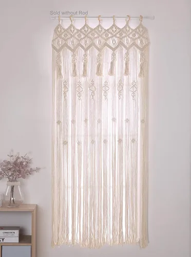 Achart Cortinas de macramé grandes para ventana, cortinas bohemias para dormitorio, sala de estar, puerta, apartamento, armario, divisor de