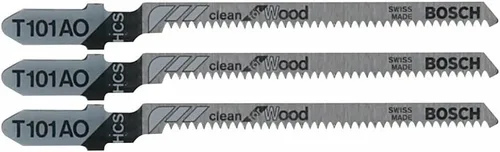 Bosch T101AO3 3 pc. 3-14 in. 20 TPI Clean para hojas de sierra caladora de madera con mango en T