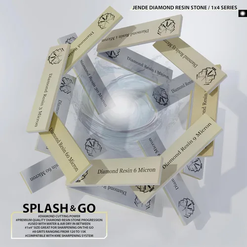 Vista 4 de Jende Piedra de afilar de diamante de resina de 1x4 "para afilador KME de 6 micrones (grano 3,000)