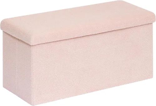 Vista 183 de PINPLUS Otomanas otomanas de almacenamiento con forma cuadrada con reposapiés de almacenamiento para sala de estar, asiento otomano Boucle para Gris