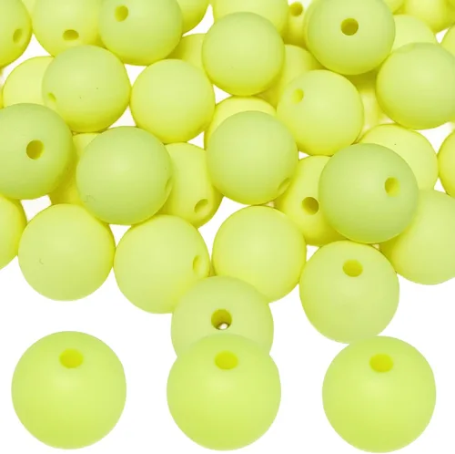 Vista 49 de Abalorios de silicona, 100 piezas de 9 mm de abalorios redondos de silicona para hacer llaveros, pulseras, collares, aretes, joyas, manualidades DIY