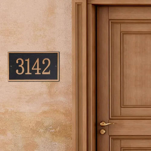 Vista 4 de Placa de dirección hecha a mano – Placa de pared con número de casa (11 x 6.3 pulgadas), letrero de casa personalizado para casa, apartamento