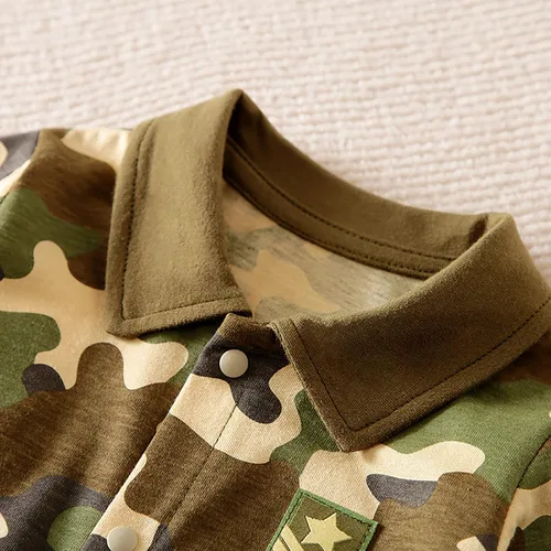 Vista 4 de Newborn Baby Jumpsuit Long Sleeve Army Green Marines Romper Baby Clothes 1-24 Months
