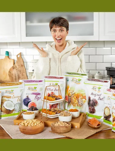 Vista 6 de Anna y Sarah Caja de regalo en forma de torre de frutas secas y frutos secos Caja de regalo Papaya - Chips de plátano - Avellana de Oregon - Nuez