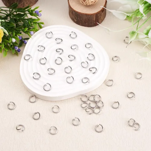 Vista 4 de Craftdady 1000 anillos de acero inoxidable abiertos de 0.394 in redondos de 0.055 in de grosor para fabricación de joyas