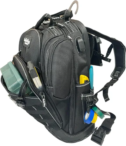 Vista 2 de BOULDER Bolsa de herramientas de 80 bolsillos - Mochila de herramientas de electricistas de alta resistencia, portador duradero, HVAC, bolsa