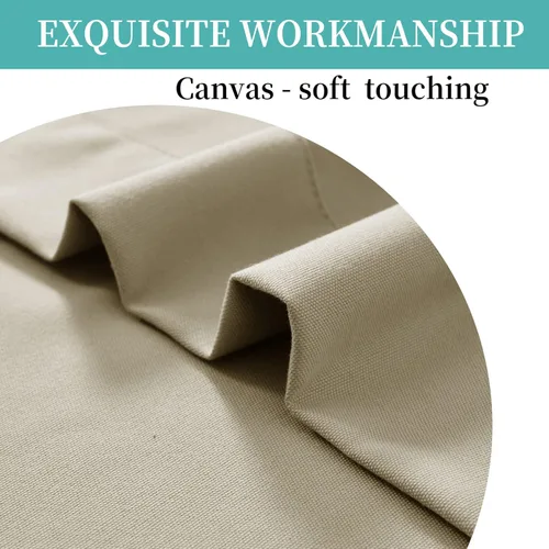 Vista 5 de Macochico Cortinas impermeables para patio al aire libre, cortinas opacas con aislamiento térmico, cortinas resistentes al viento para puerta Beige