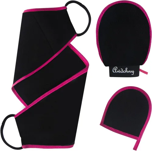 Vista 7 de Paquete de 2 manoplas exfoliantes coreanas – Manoplas de exfoliante corporal profundo para eliminación de piel muerta, autobronceador y queratosis