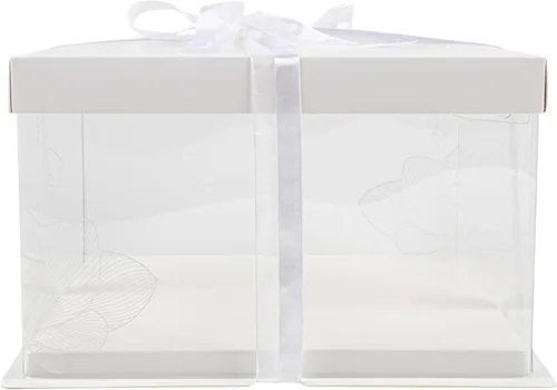 Vista 22 de Restaurantware - Cajas transparentes para pasteles de 8.5 x 6.75 pulgadas, 10 cajas transparentes para pasteles con tapa negra, base sin grasa