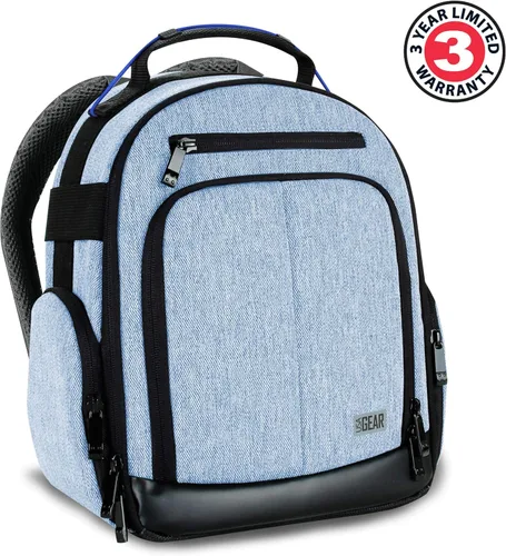 Vista 7 de USA GEAR Funda para auriculares VR, mochila de realidad virtual con compartimentos interiores personalizables compatibles con Oculus Quest 2 VR